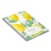 Carnet Courrier citrons couleur eau été jaune nom (Côté Droit)