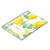 Carnet Courrier citrons couleur eau été jaune nom (Côté gauche)