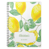 Carnet Courrier citrons couleur eau été jaune nom (Devant)