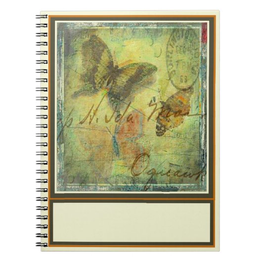 Carnet Courrier papillon vintage (Devant)