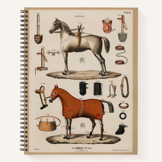 Carnet Course Equestre vintage Équitation Tack équitation (Devant)