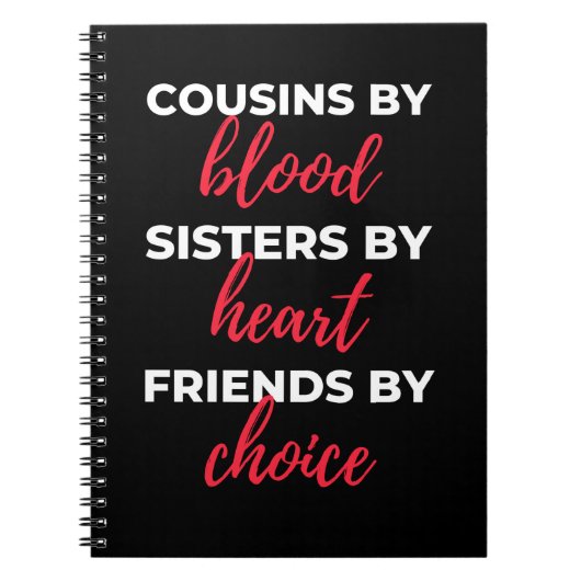 Carnet Cousins By Blood Sisters (Devant)