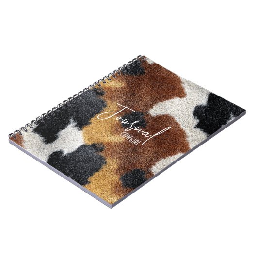 Carnet Coussin de jet à texture de cuir de vache marron n (Côté gauche)