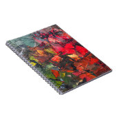 Carnet Couteau Abstrait de palettes vert rouge texturé (Côté Droit)