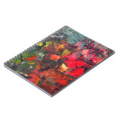 Carnet Couteau Abstrait de palettes vert rouge texturé (Côté gauche)