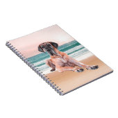 Carnet Coutume Grand Chien Danse assis sur la plage (Côté Droit)