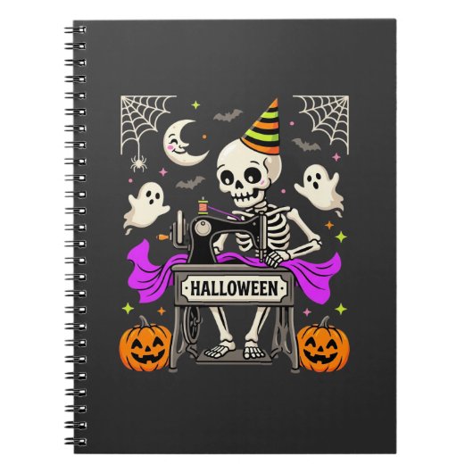 Carnet Couture de squelette d'Halloween Fantôme Citrouill (Devant)
