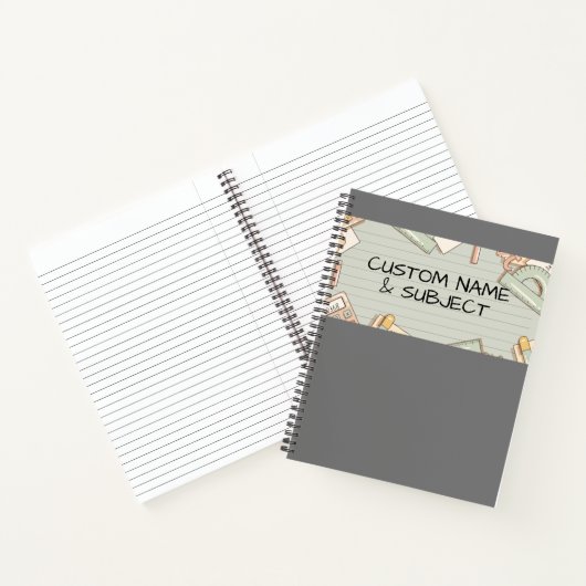 Carnet Couvercle gris avec mignon mathématique Graphiques (Intérieur)