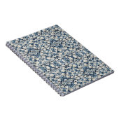 Carnet Couverture à motif damassé floral bleu (Côté Droit)
