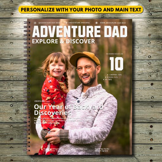 Carnet Couverture de Magazine Adventure Dad - Ajoutez vot