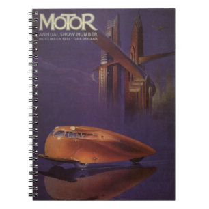 Carnet Couverture de magazine automobile vintage, voiture