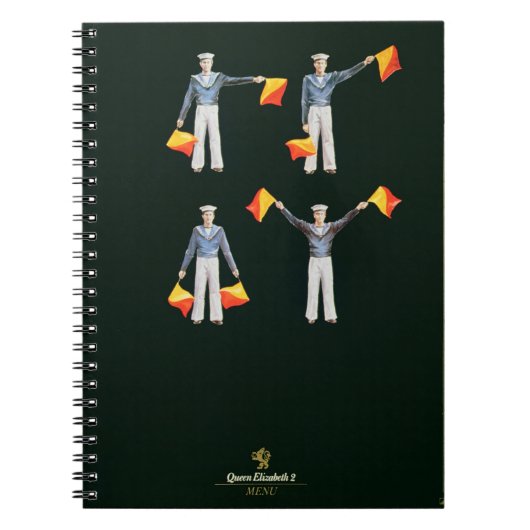 Carnet Couverture de menu de à bord du QE2 (litho de (Devant)