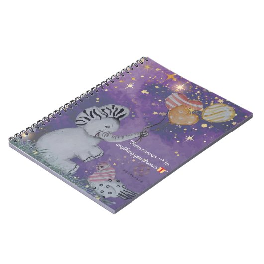 Carnet Couverture "Eleze Elephant & Polka Hen" (Côté gauche)