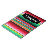 Carnet Couverture mexicaine de Serape d'Espagnol fait sur (Côté gauche)