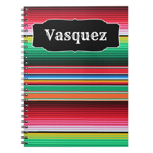Carnet Couverture mexicaine de Serape d'Espagnol fait sur (Devant)