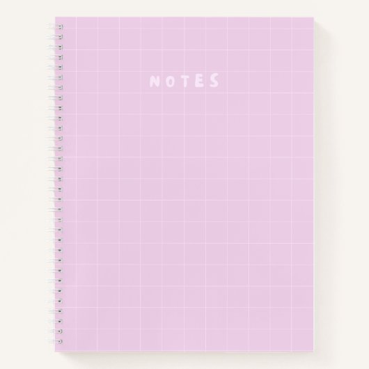 Carnet Couverture minimale de grille pastel "NOTES" - est (Devant)