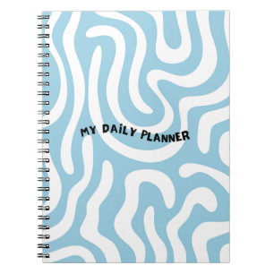 Carnet Couverture "Mon planificateur quotidien" avec vagu