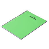 Carnet Couverture personnalisée simple vert clair écritur (Côté gauche)
