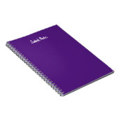 Carnet Couverture simple violette écriture nom personnel (Côté Droit)