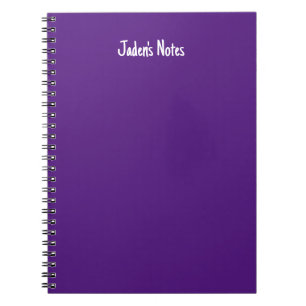 Carnet Couverture simple violette écriture nom personnel