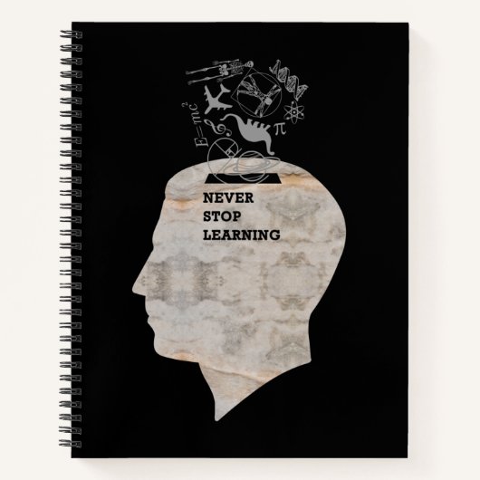 CARNET COUVERTURE SPÉCIALE - N'ARRÊTEZ JAMAIS D'APPRENDRE (Devant)