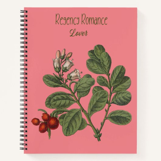 Carnet Couvre rose avec fleurs Regency Romance Lover (Devant)