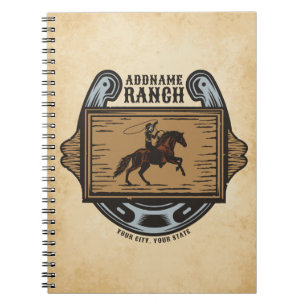 Carnet Cow-boy Lasso ADD NOM Ranch Familial Occidental Ch