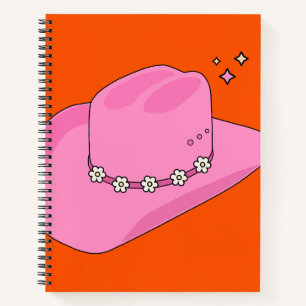 Carnet Cowboy Casquette Orange Et Rose