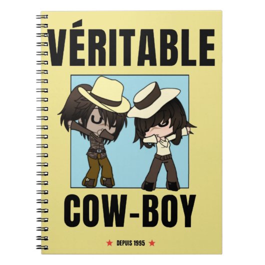 carnet "cowboy chibi " (Devant)