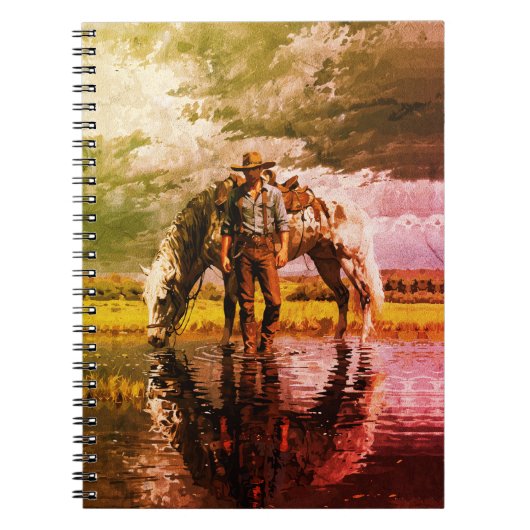 Carnet Cowboy et Horse Reflection Wall Art - Western (Devant)