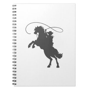 Carnet cowboy lançant de l' équitation de lasso élevan