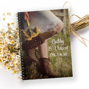 Carnet Cowgirl and Sunflowers Pays Mariage occidental