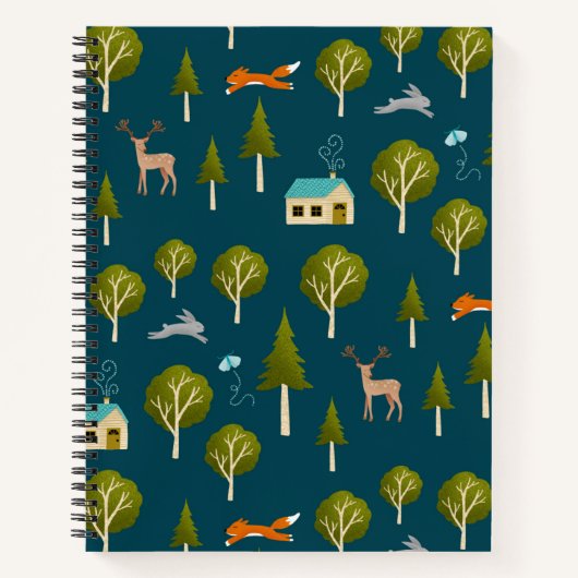 Carnet Cozy Forest Cabin and Animals Notebook (Devant)