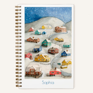Carnet Cozy Winter Village Art