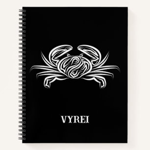 Carnet Crabe tribal noir et blanc