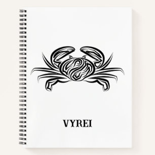 Carnet Crabe tribal noir et blanc