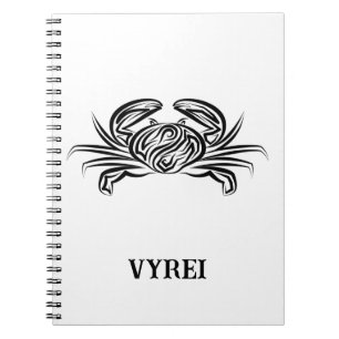Carnet Crabe tribal noir et blanc