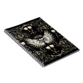Carnet Crâne à ailes et roses blanches de romance gothiqu (Côté Droit)