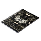 Carnet Crâne à ailes et roses blanches de romance gothiqu (Côté gauche)