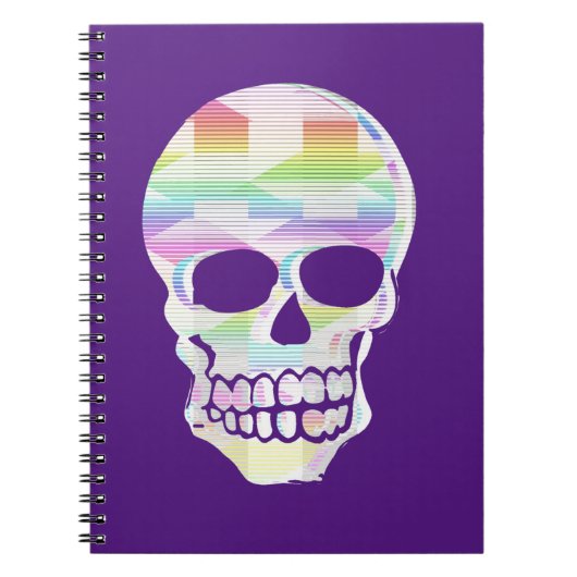 Carnet Crâne à rayures de couleur (Devant)