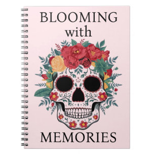 Carnet Crâne à sucre floral