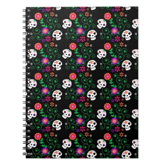 Carnet crâne à sucre noir (Devant)