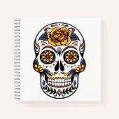 Carnet Crâne à sucre rose jaune (Devant)