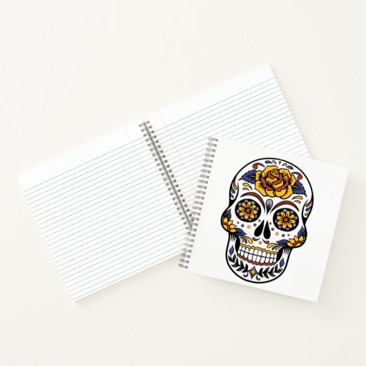 Carnet Crâne à sucre rose jaune (Intérieur)