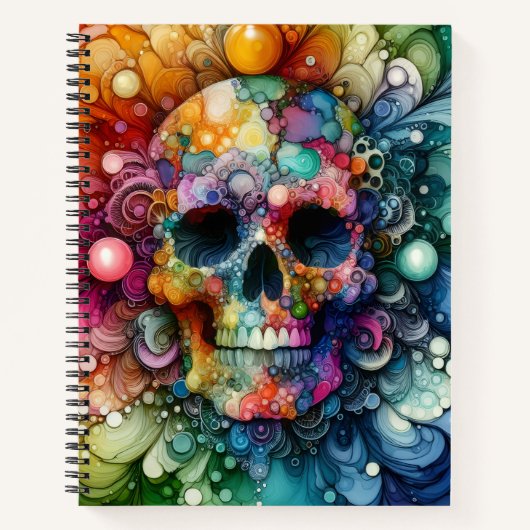 Carnet Crâne Arc-en-Ciel Encre Alcoolique Deluxe (Devant)