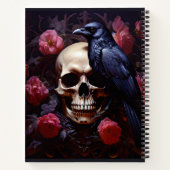 Carnet Crâne avec corbeau et Rose (Dos)