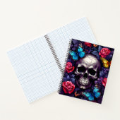 Carnet Crâne avec Roses et papillons Goth (Intérieur)