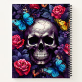 Carnet Crâne avec Roses et papillons Goth (Dos)