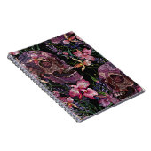 Carnet Crâne brodé : Motif gothique de l'orchidée (Côté Droit)