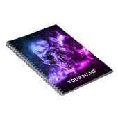 Carnet Crâne coloré cool. Votre Nom (Côté Droit)
